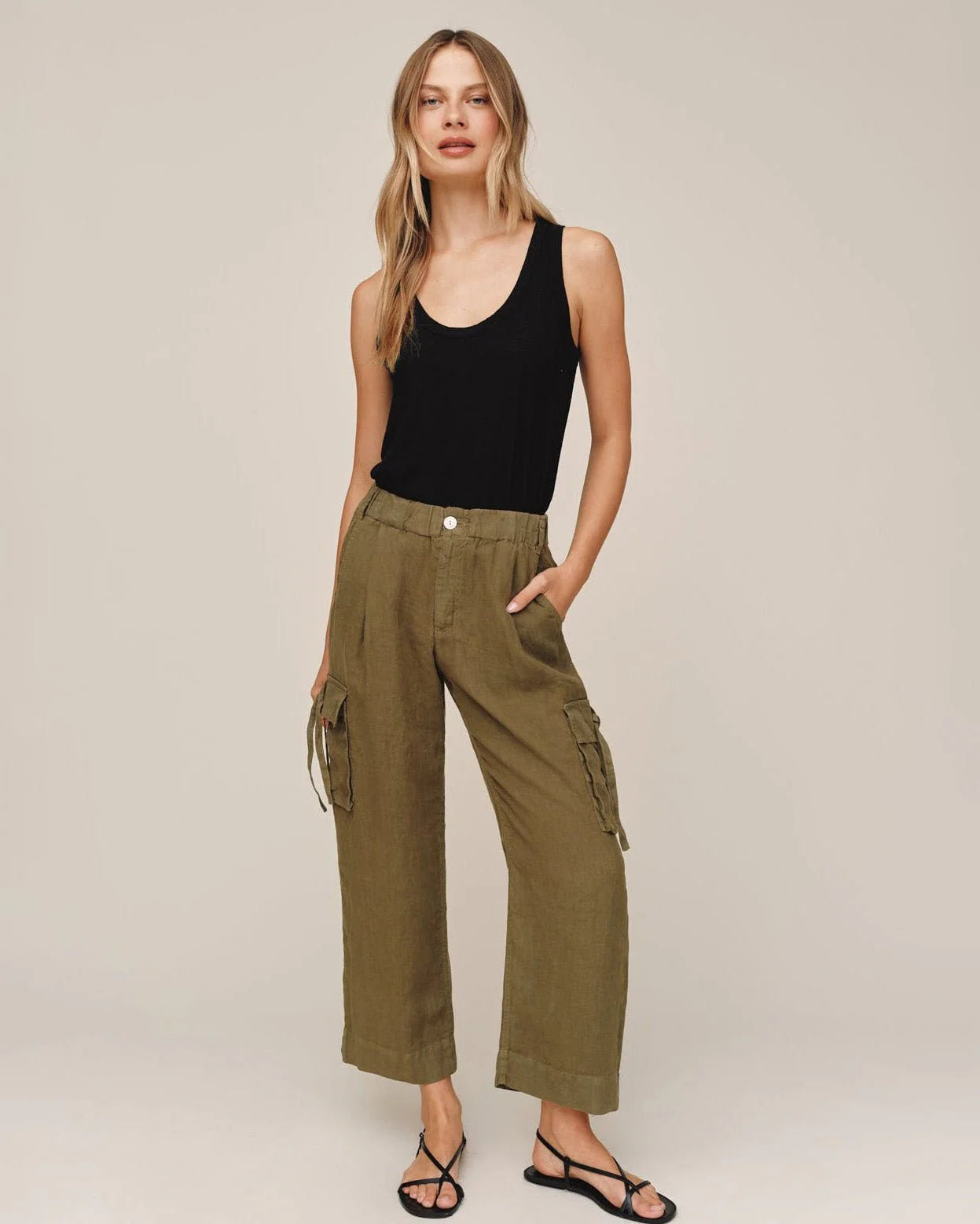 CARGO TIES PANT OLIVE STONE