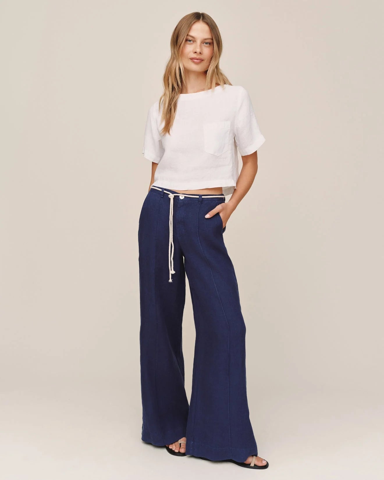 CLEAN WAIST PINTUCK WIDE LEG