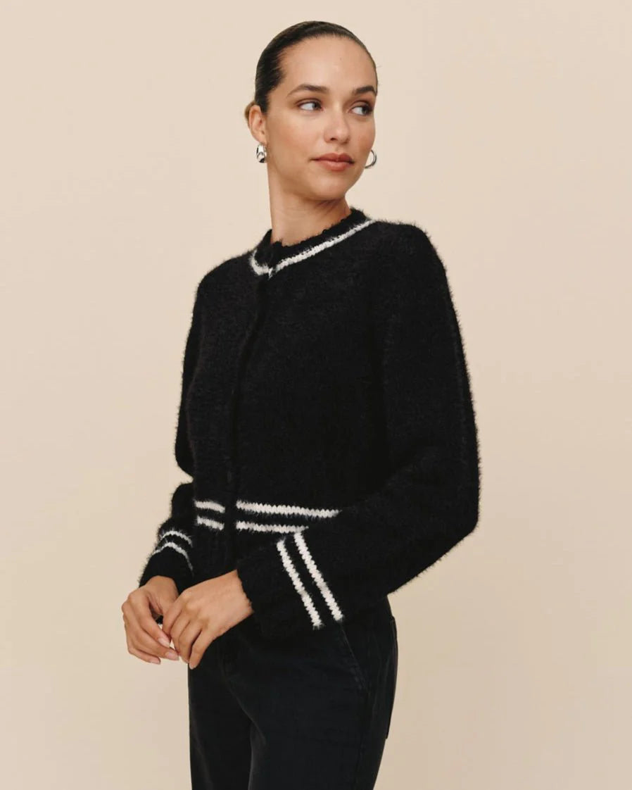 CONTRAST STRIPE CARDIGAN