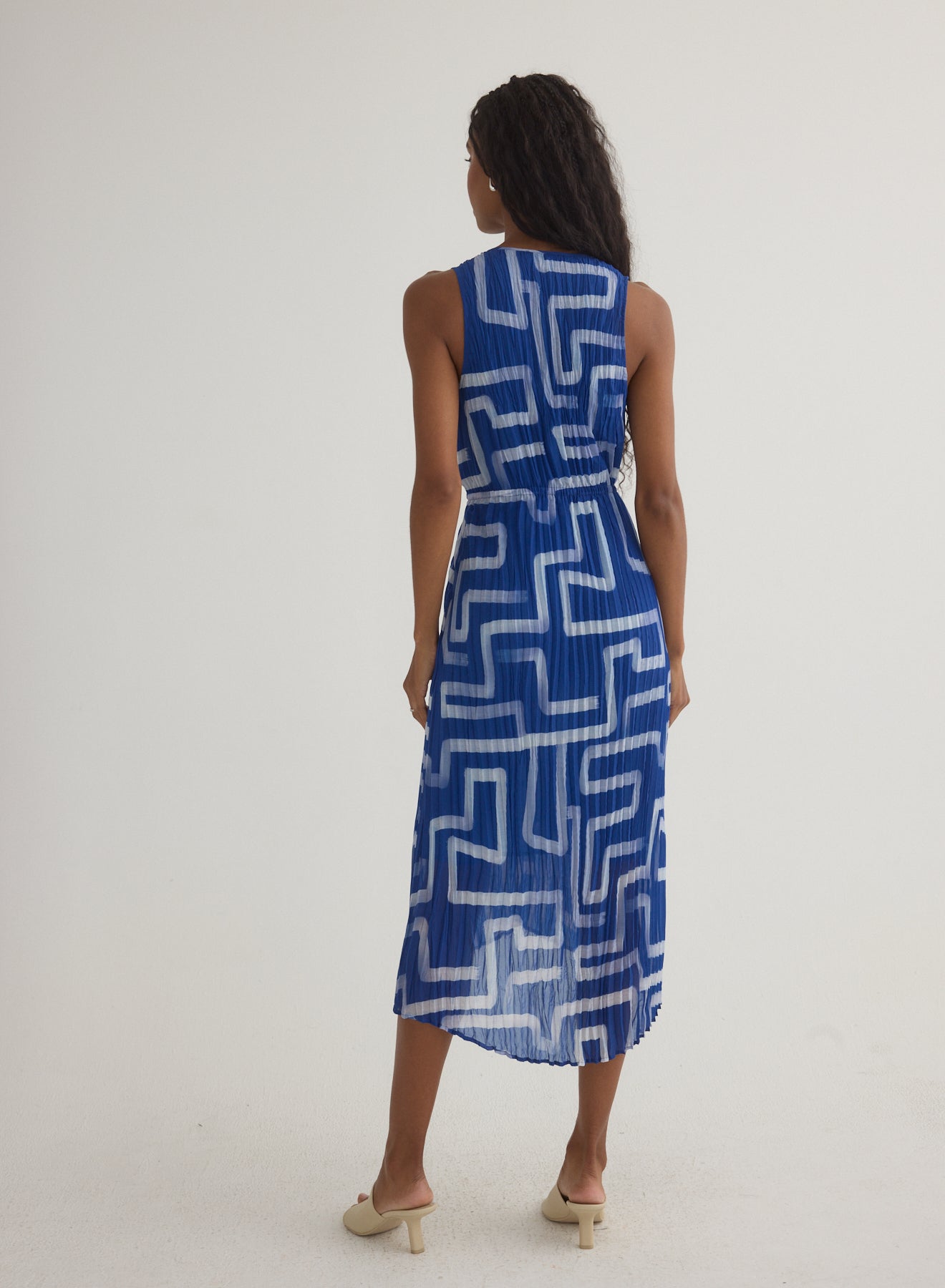 HIGH LOW PLEATED DRESS
