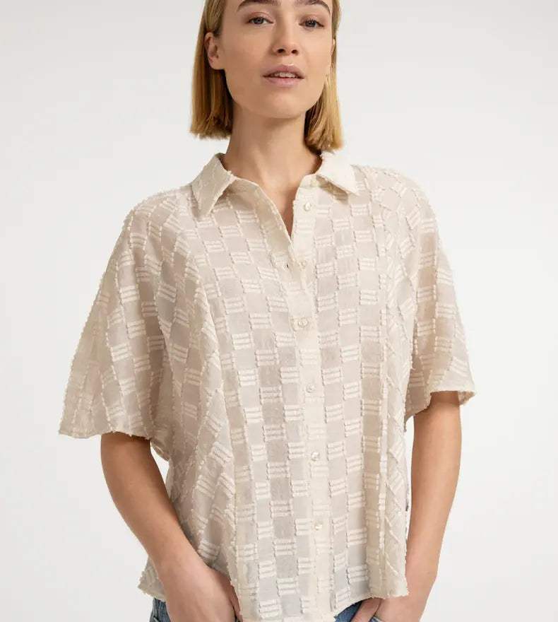 JACQUARD BLOUSE SS
