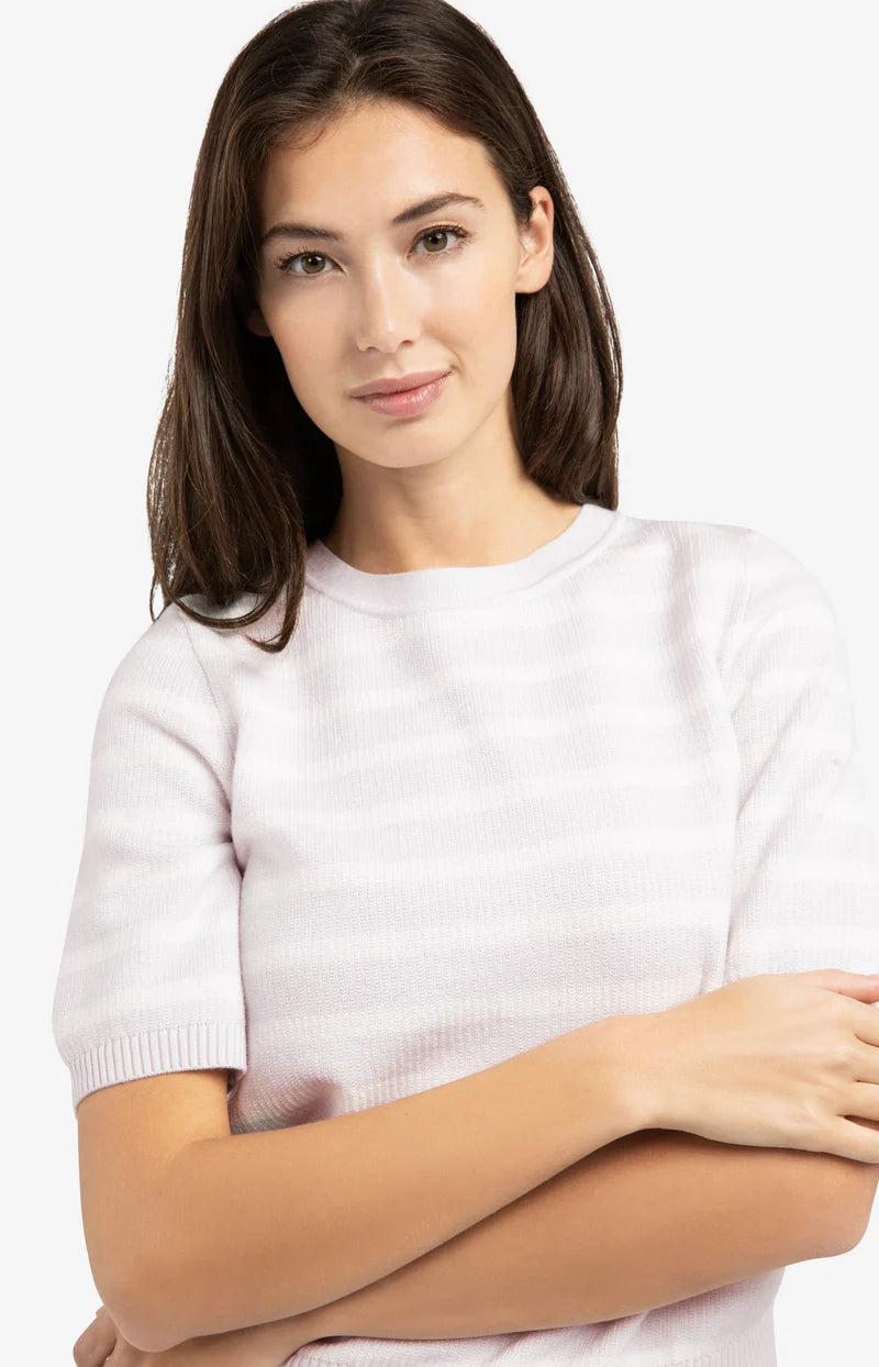 TEXTURED STRIPE SS SWEATER