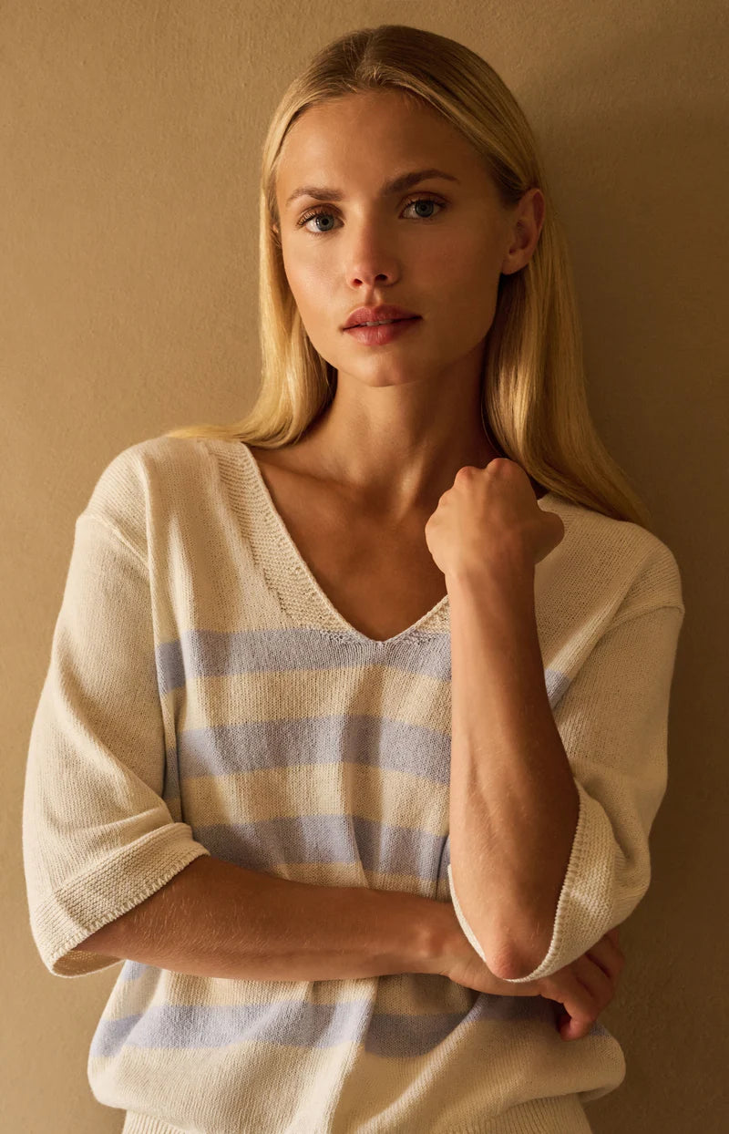 V-NECK STRIPED SWEATER SS
