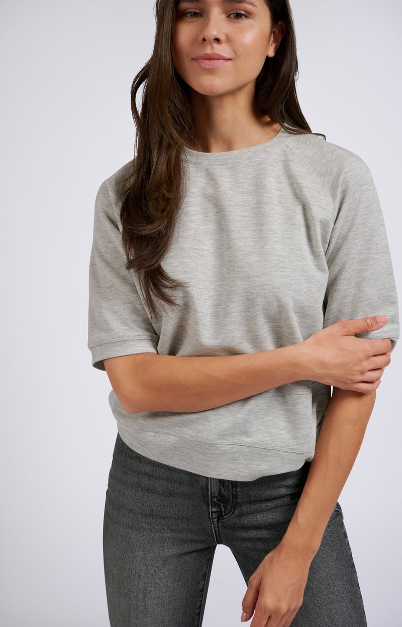 Grey short sleeve sweatshirt on sale