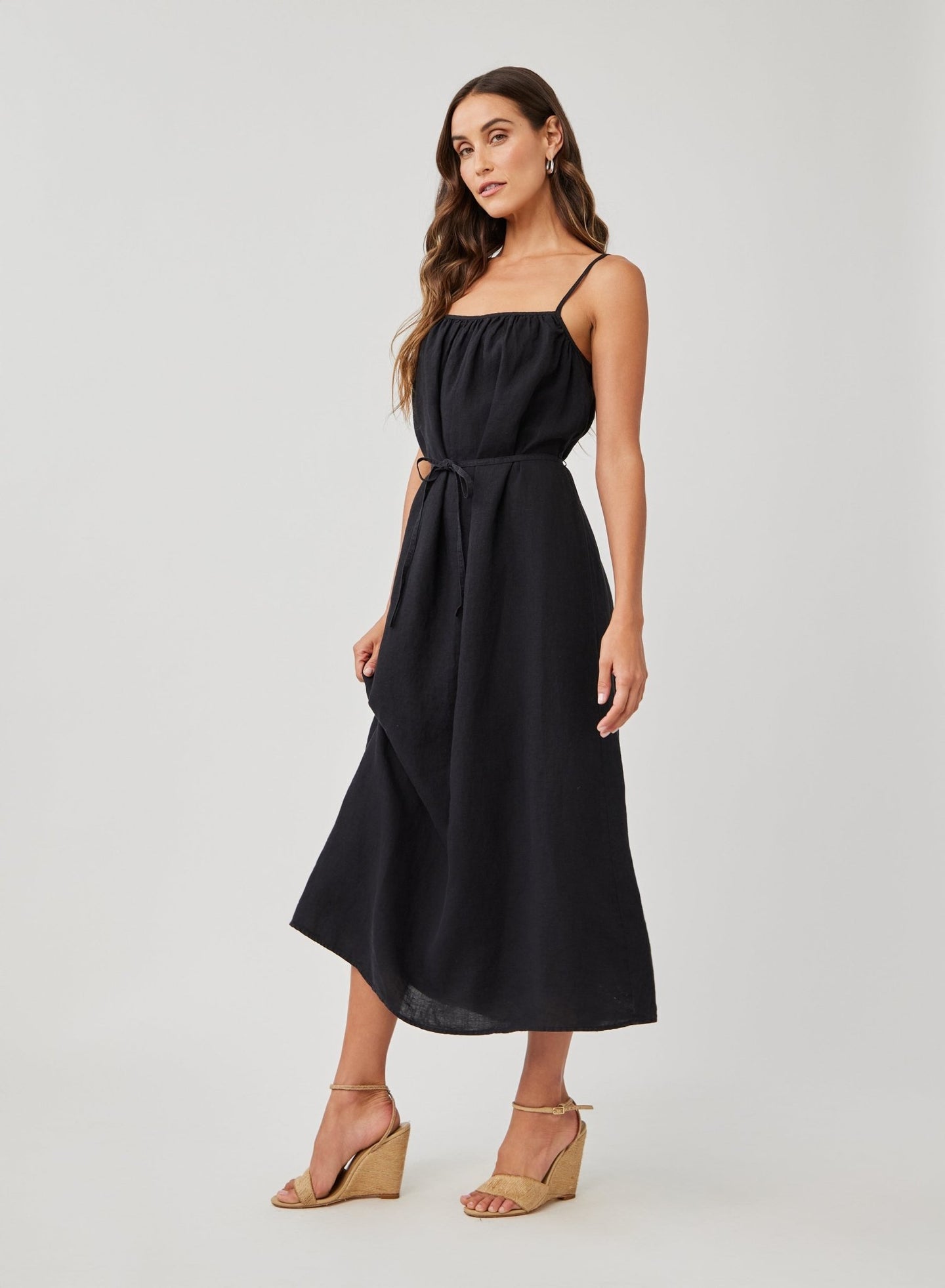 SHIRRED CAMI MAXI DRESS