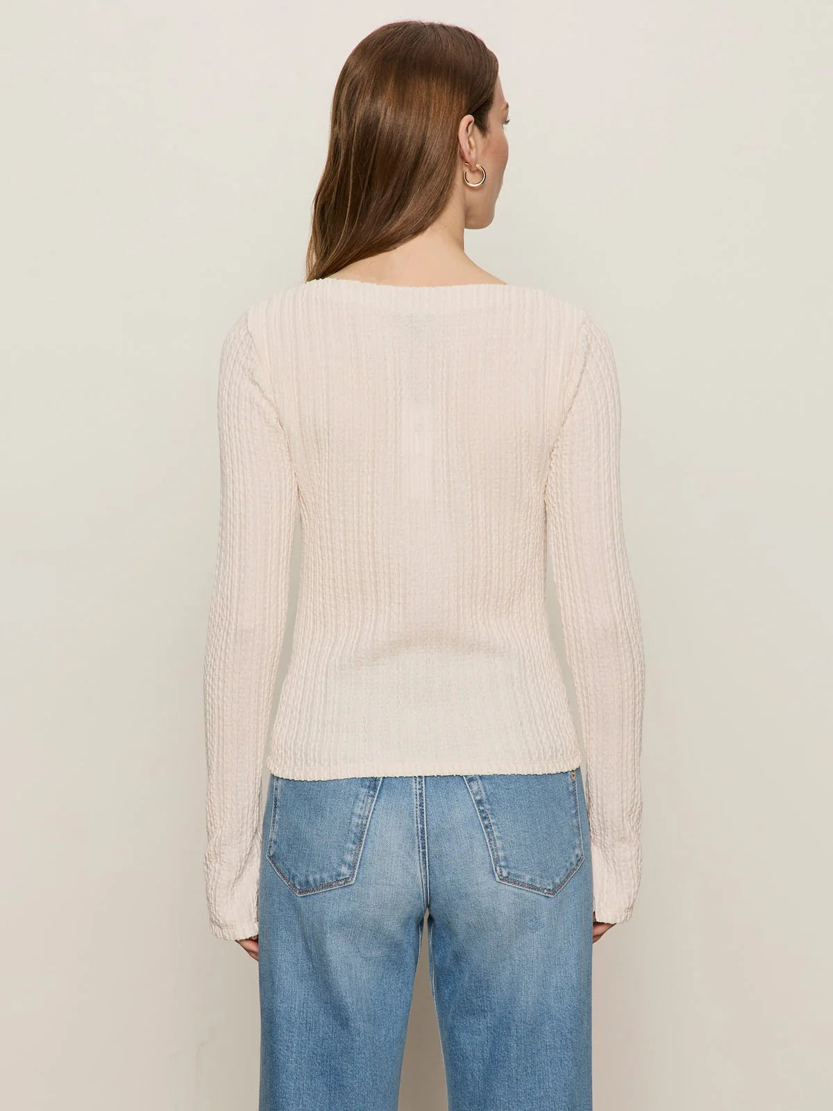 LS BOATNECK TEXTURED TOP