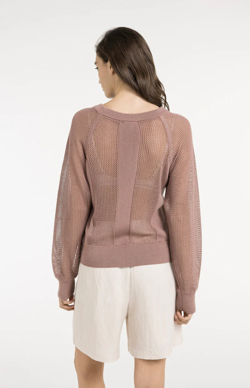 MESH STITCH RAGLAN SWEATER