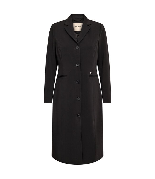 Mos Mosh Fran Nellie Blazer Dress in black, single-breasted with notch lapel, front view