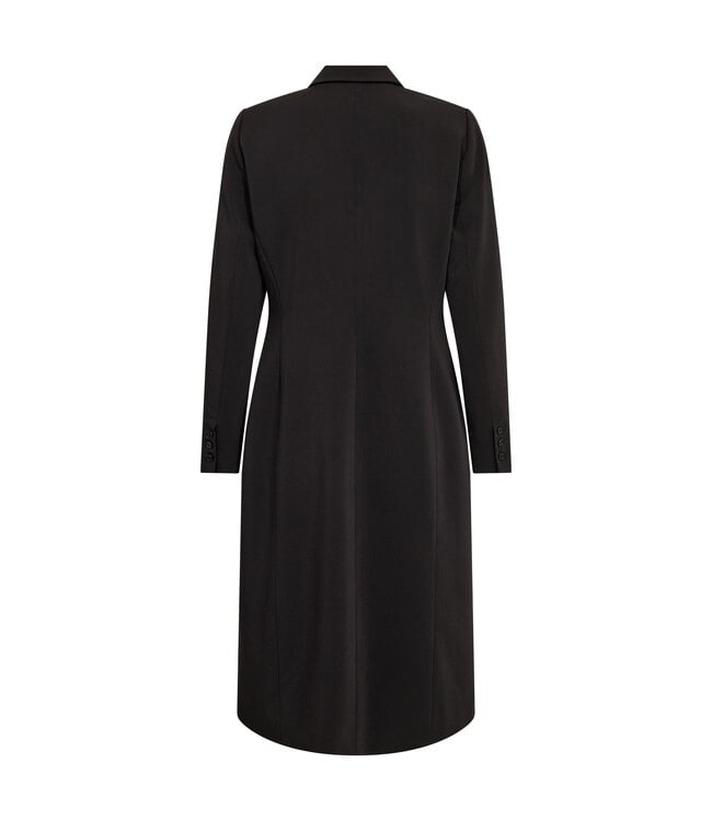 Mos Mosh Fran Nellie Blazer Dress in black, rear view showing back seam and button cuffs