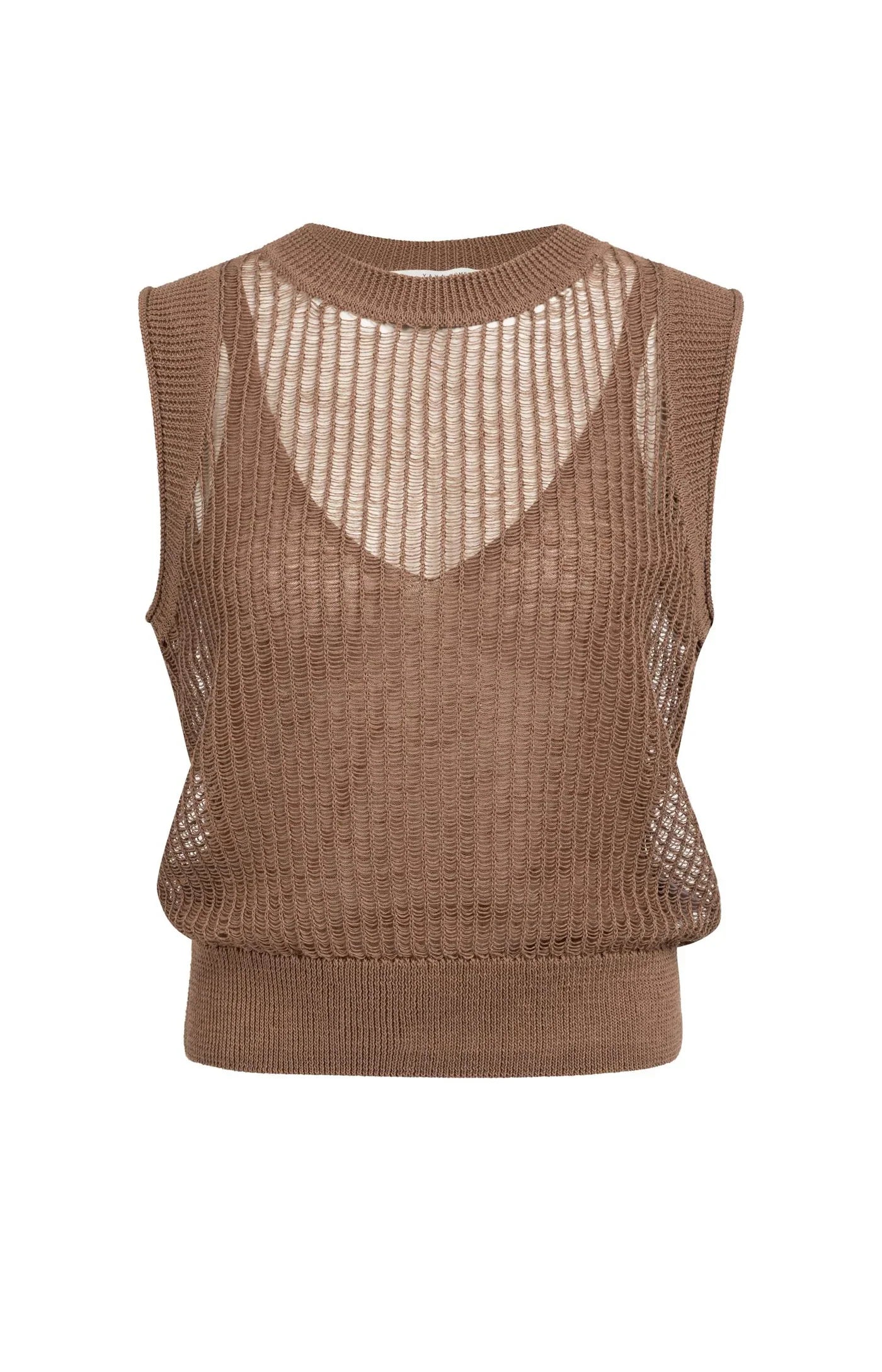 SLEEVELESS SWEATER IN OPEN TEXTURE