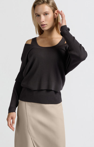 ROUND RIB SWEATER W/ TANK