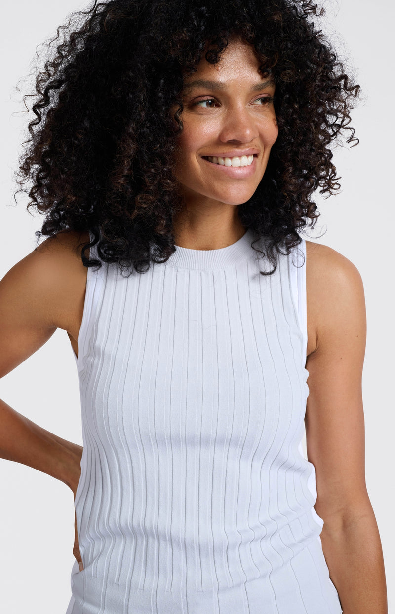 RIB KNIT TANK W/ CONTRAST DETAIL