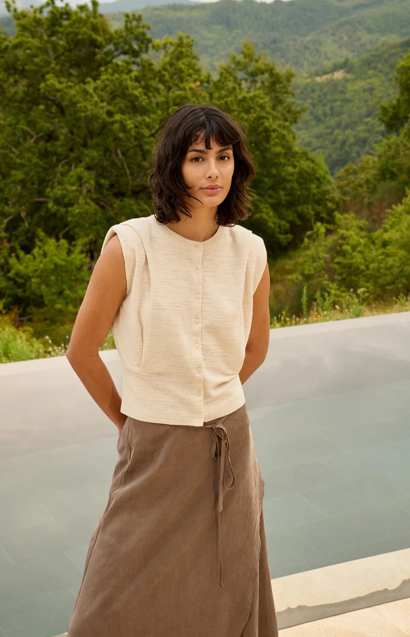 SHOULDER DETAIL CARDI W FITTED WAIST