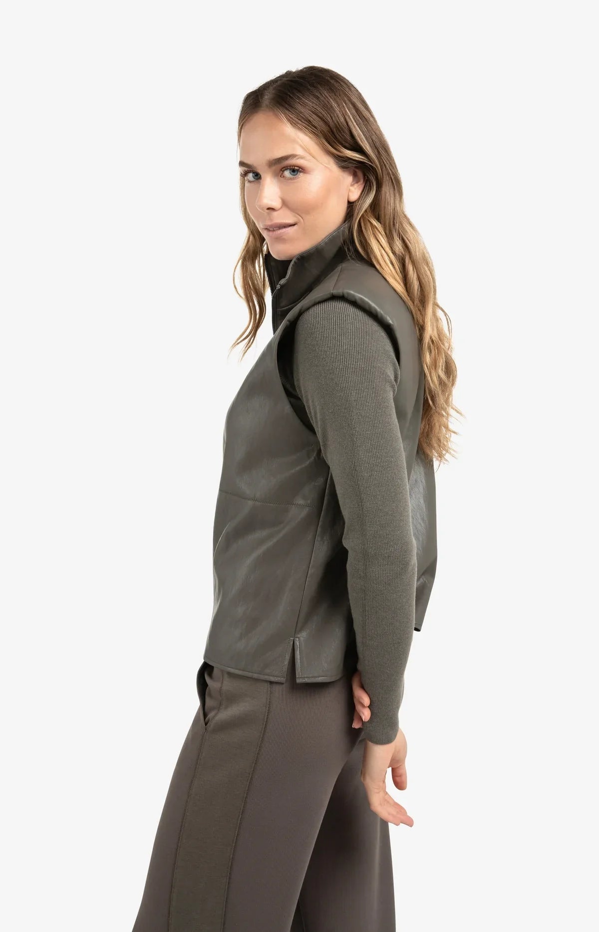 FAUX LEATHER SPENCER VEST