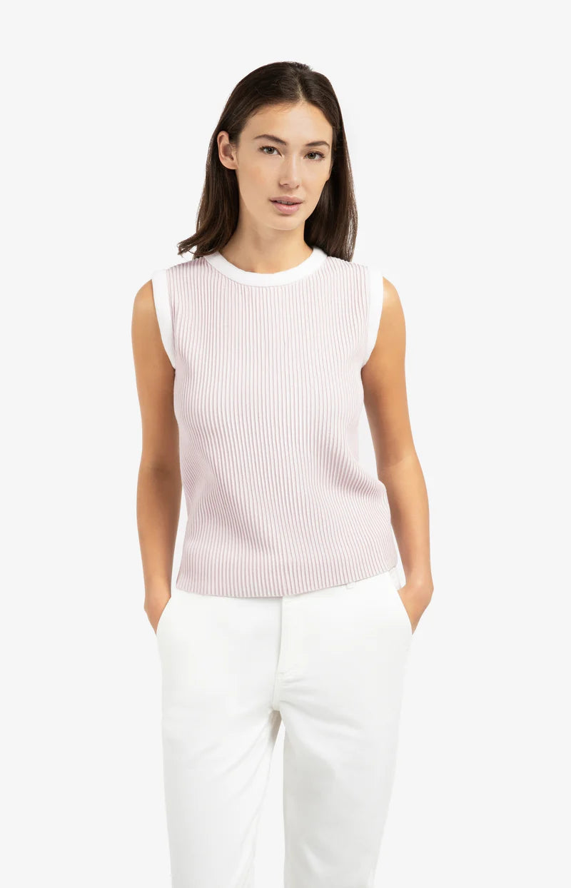 SLEEVELESS RIB SWEATER
