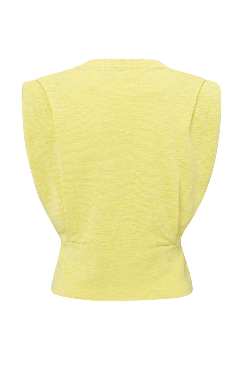 SHOULDER DETAIL SWEATER W/ FITTED WAIST