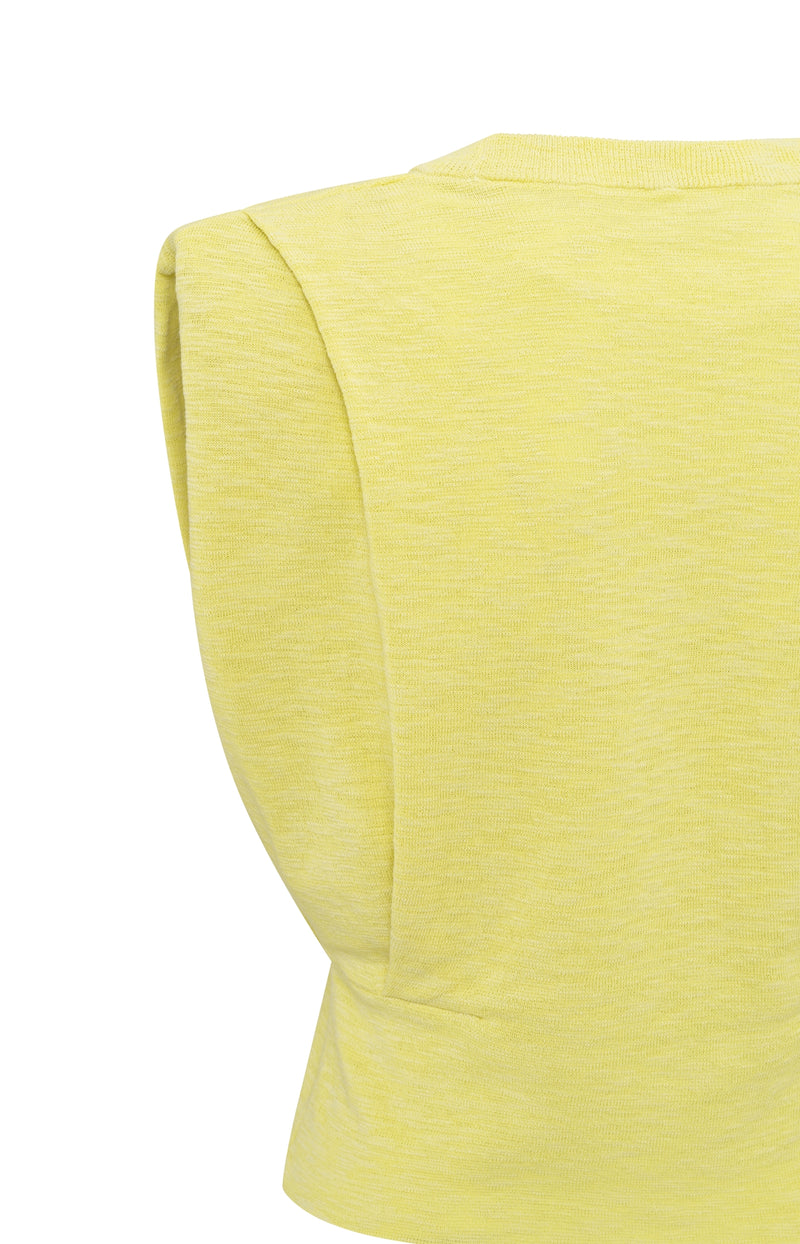 SHOULDER DETAIL SWEATER W/ FITTED WAIST