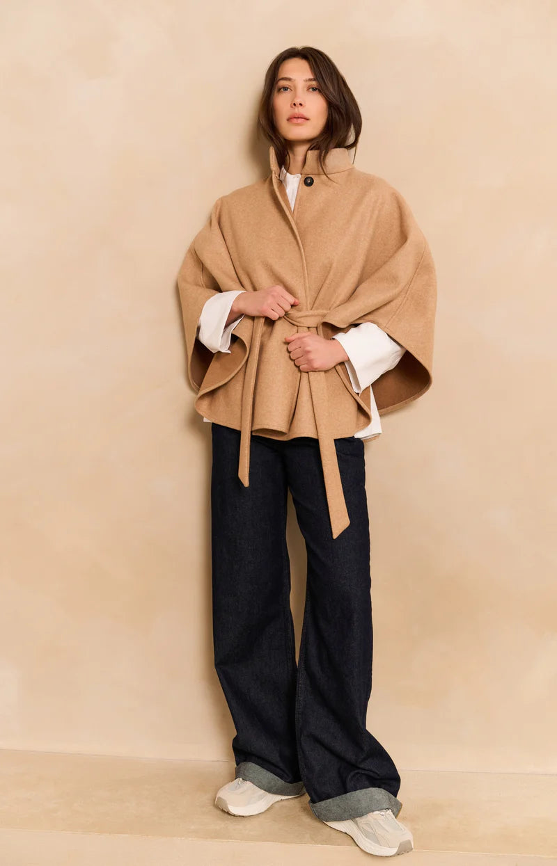 SOFT WOVEN PONCHO W/ BELT