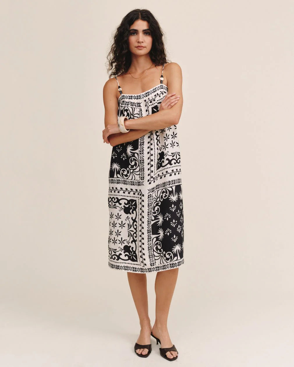 SPAGHETTI STRAP MIDI DRESS