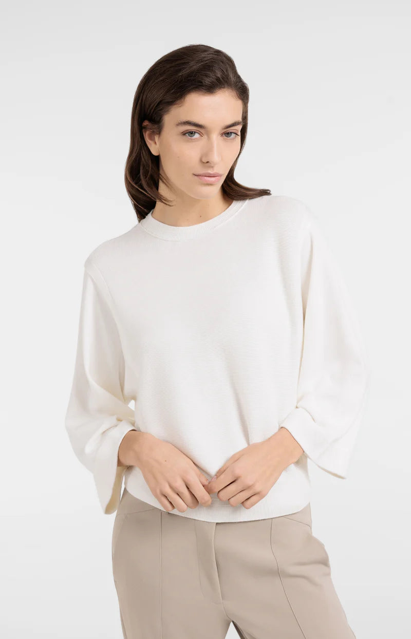 SWEATER W MIXED TEXTURES
