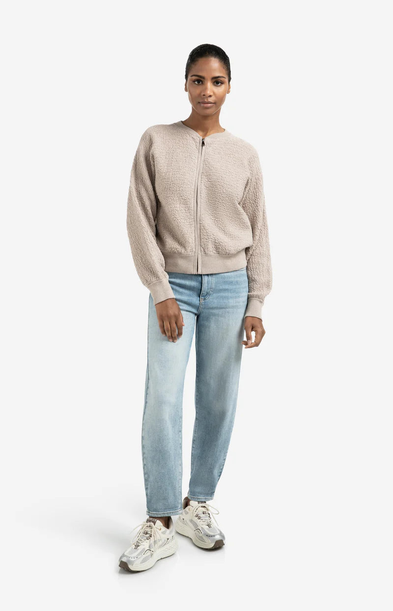 TEXTURED KNITTED BOMBER LS