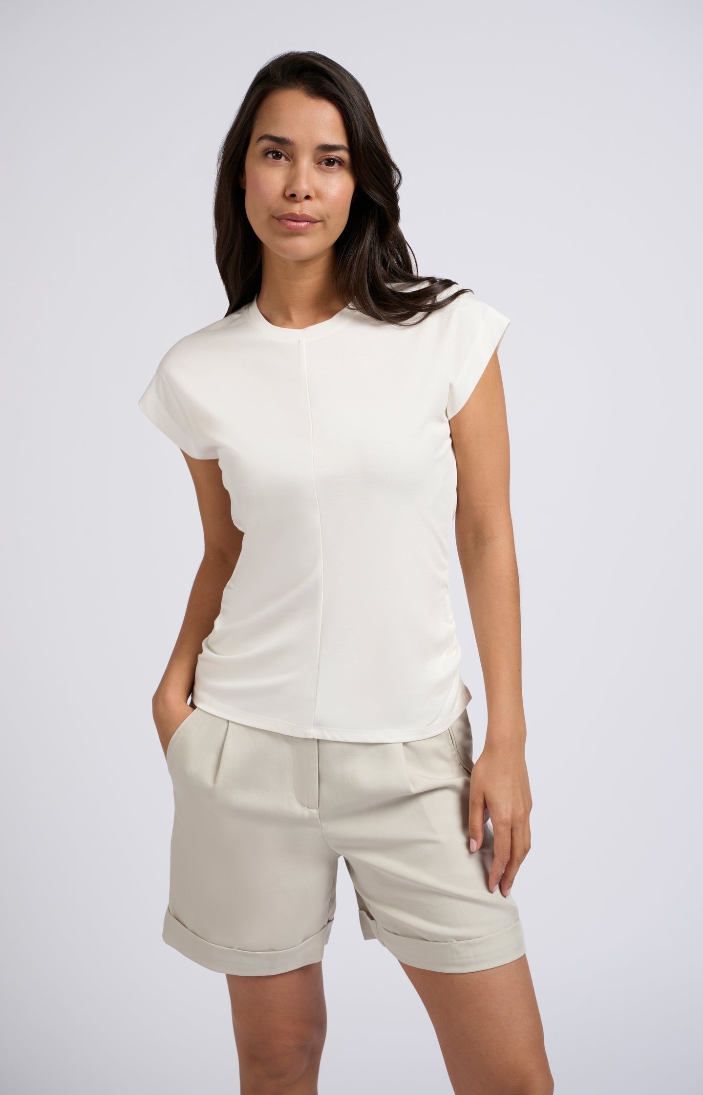TOP WITH GATHERED SEAMS