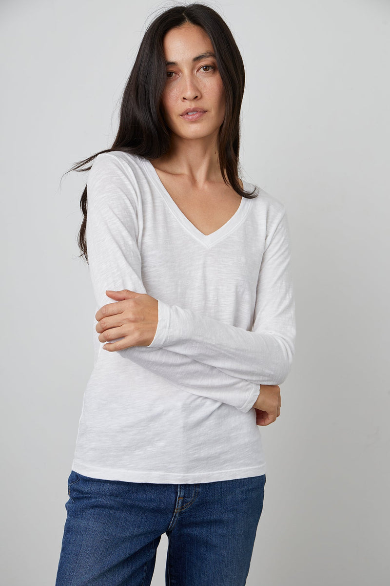 BLAIRE VELVET ORIGINALS V-NECK L/S