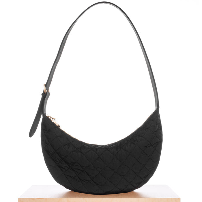 BLACK QUILTED CROSSBODY