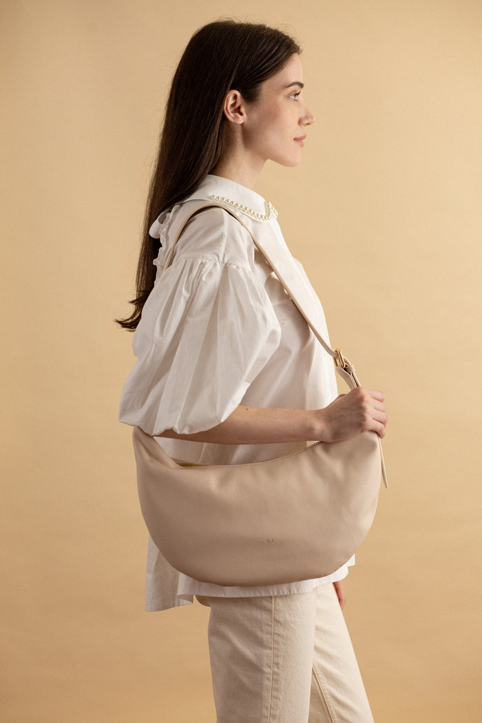 SLOUCHY CROSSBODY BAG - ECRU