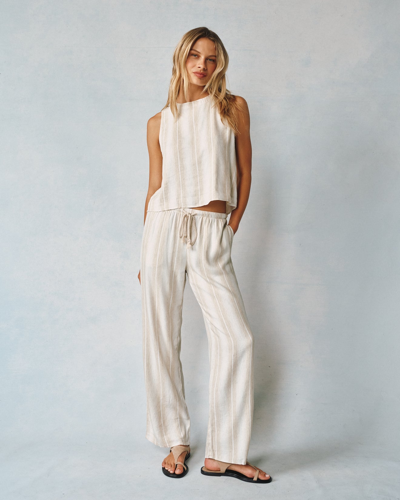 WIDE LEG PANT WITH DRAW CORD