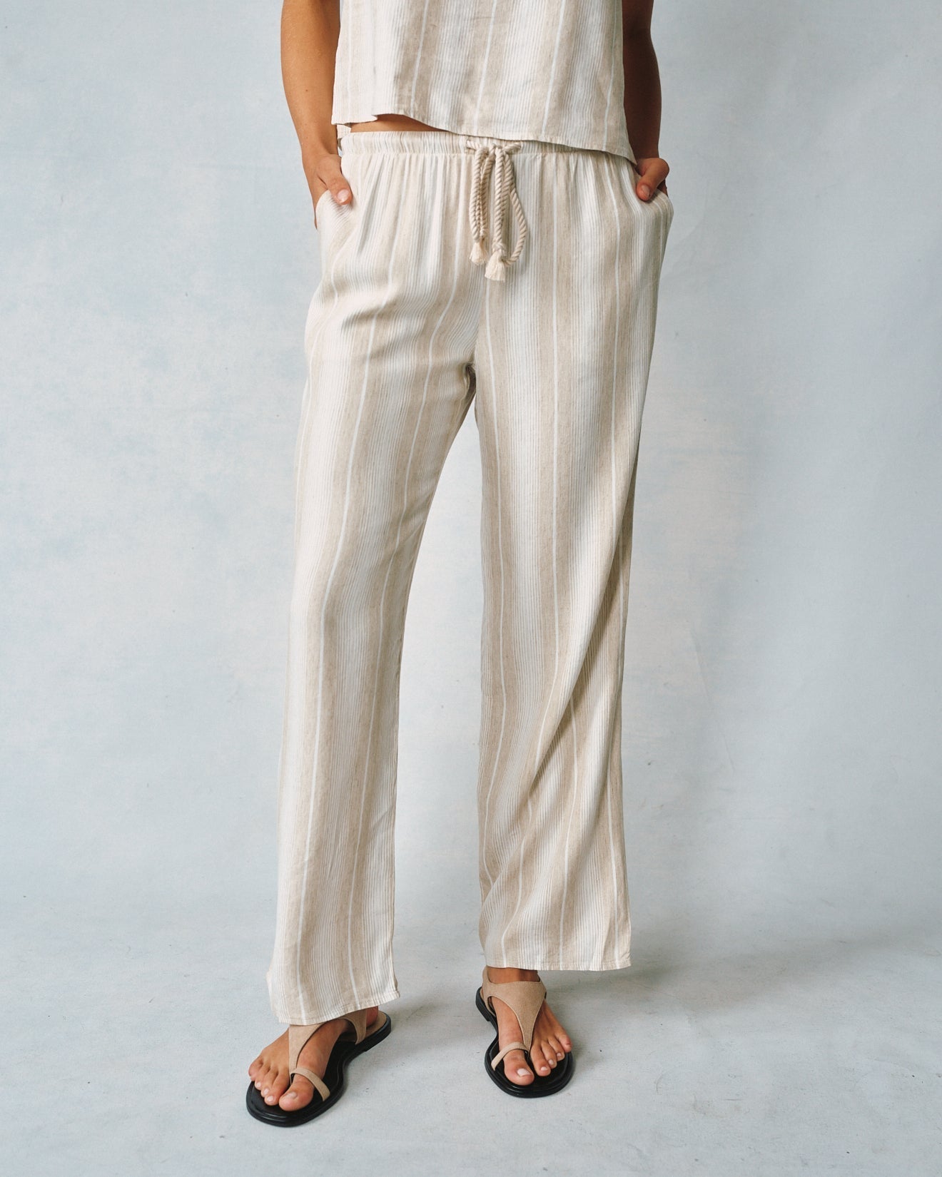 WIDE LEG PANT WITH DRAW CORD