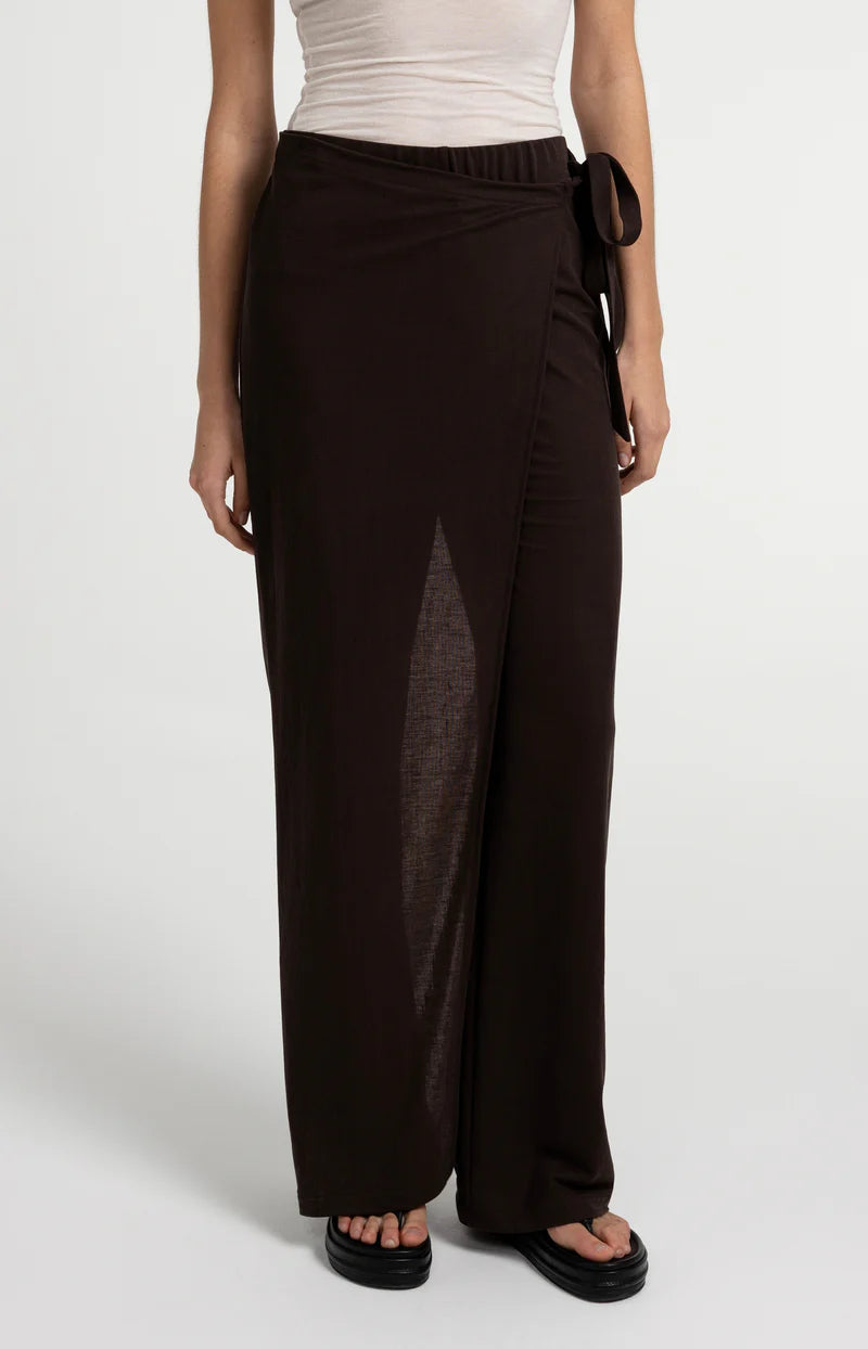 WIDE LEG JERSEY TROUSERS W WRAP EFFECT
