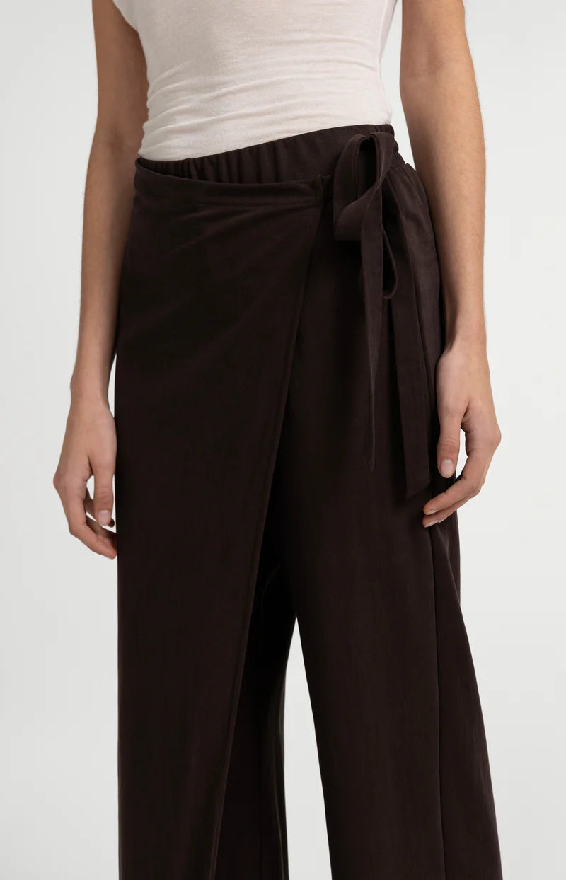 WIDE LEG JERSEY TROUSERS W WRAP EFFECT