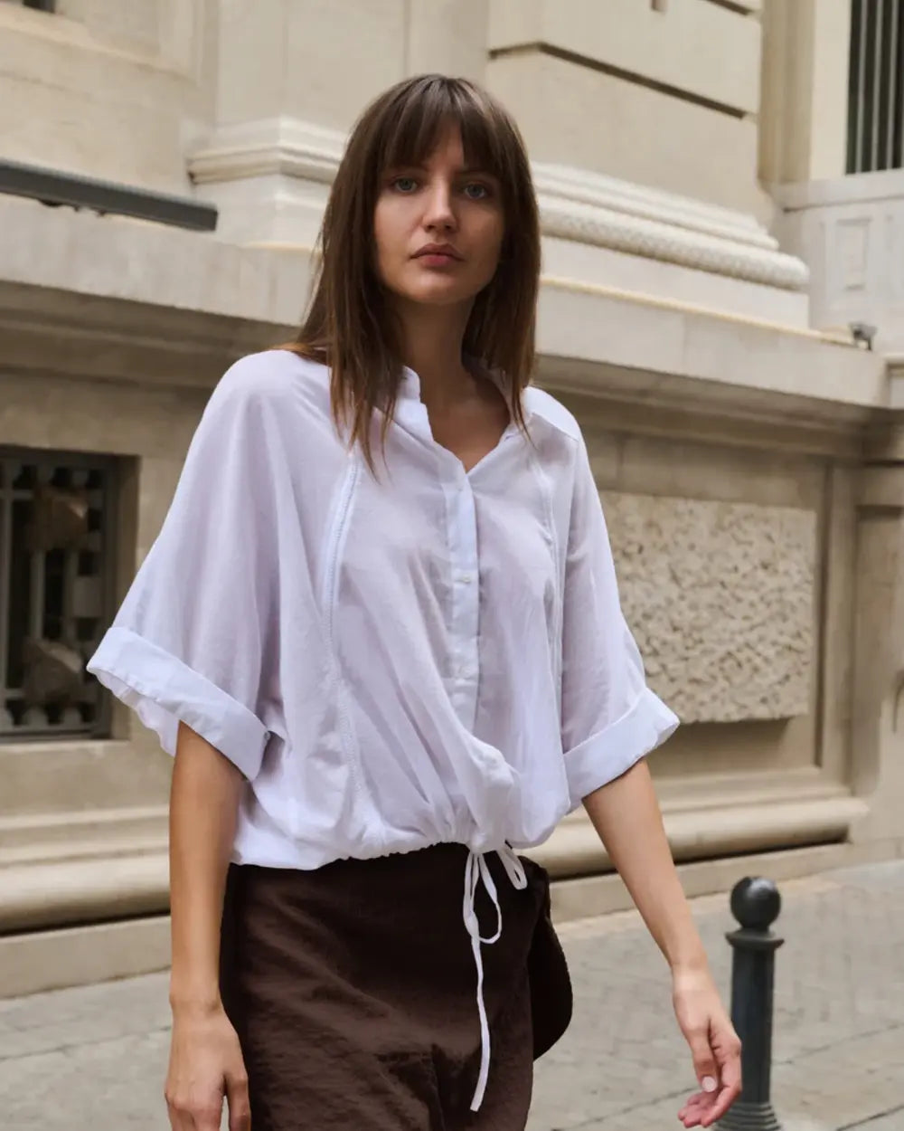 BATWING BLOUSE W BRAIDED DETAIL