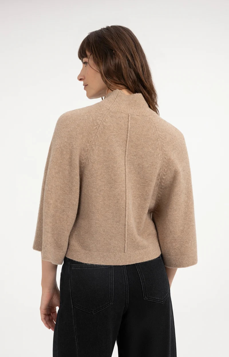 HIGH NECKLINE WIDE SLEEVE SWEATER