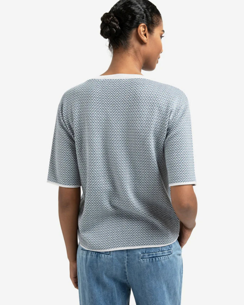 JACQUARD KNITTED T SHIRT