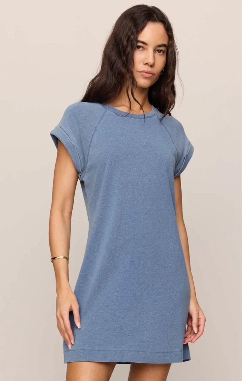 TATE JERSEY DENIM MINI DRESS