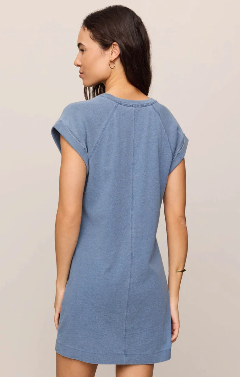 TATE JERSEY DENIM MINI DRESS