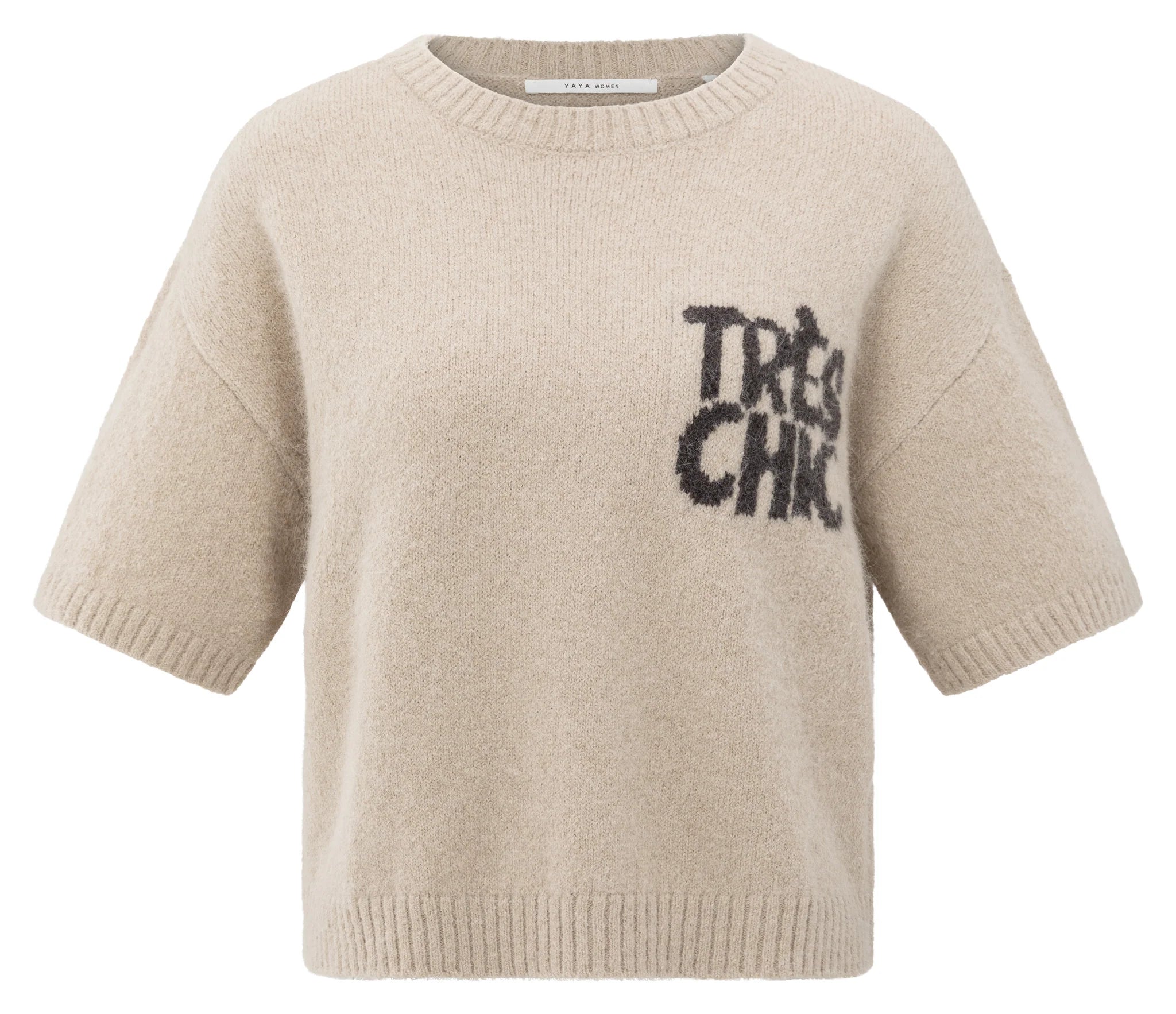 SHORT SLEEVE SWEATER WITH ARTWORK