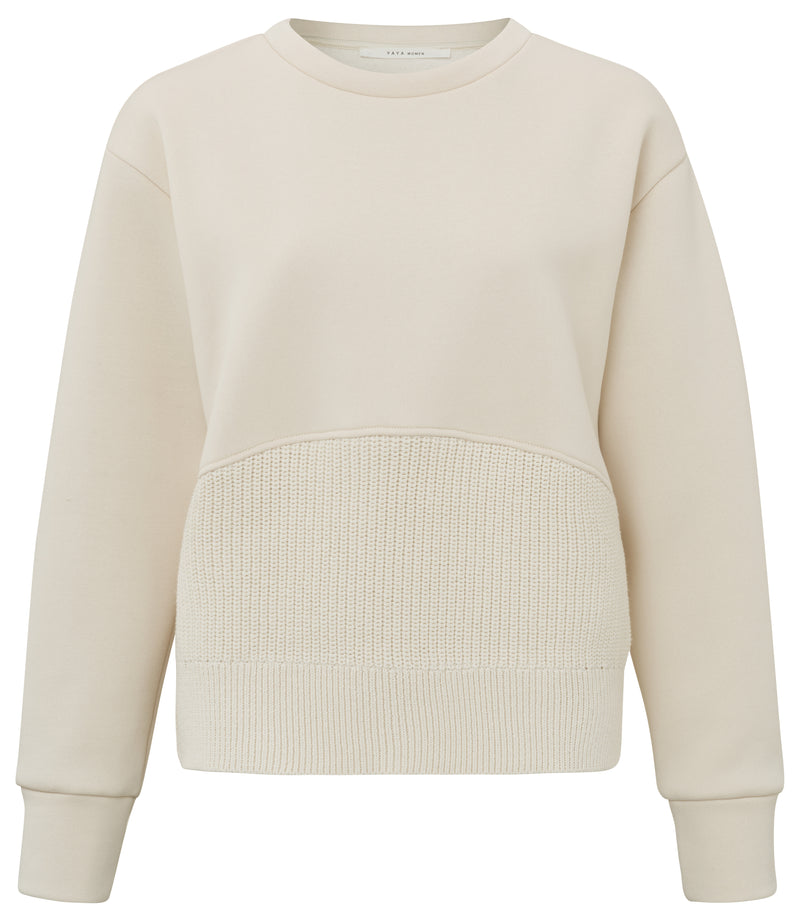 SWEATSHIRT WITH KNITTED PANEL