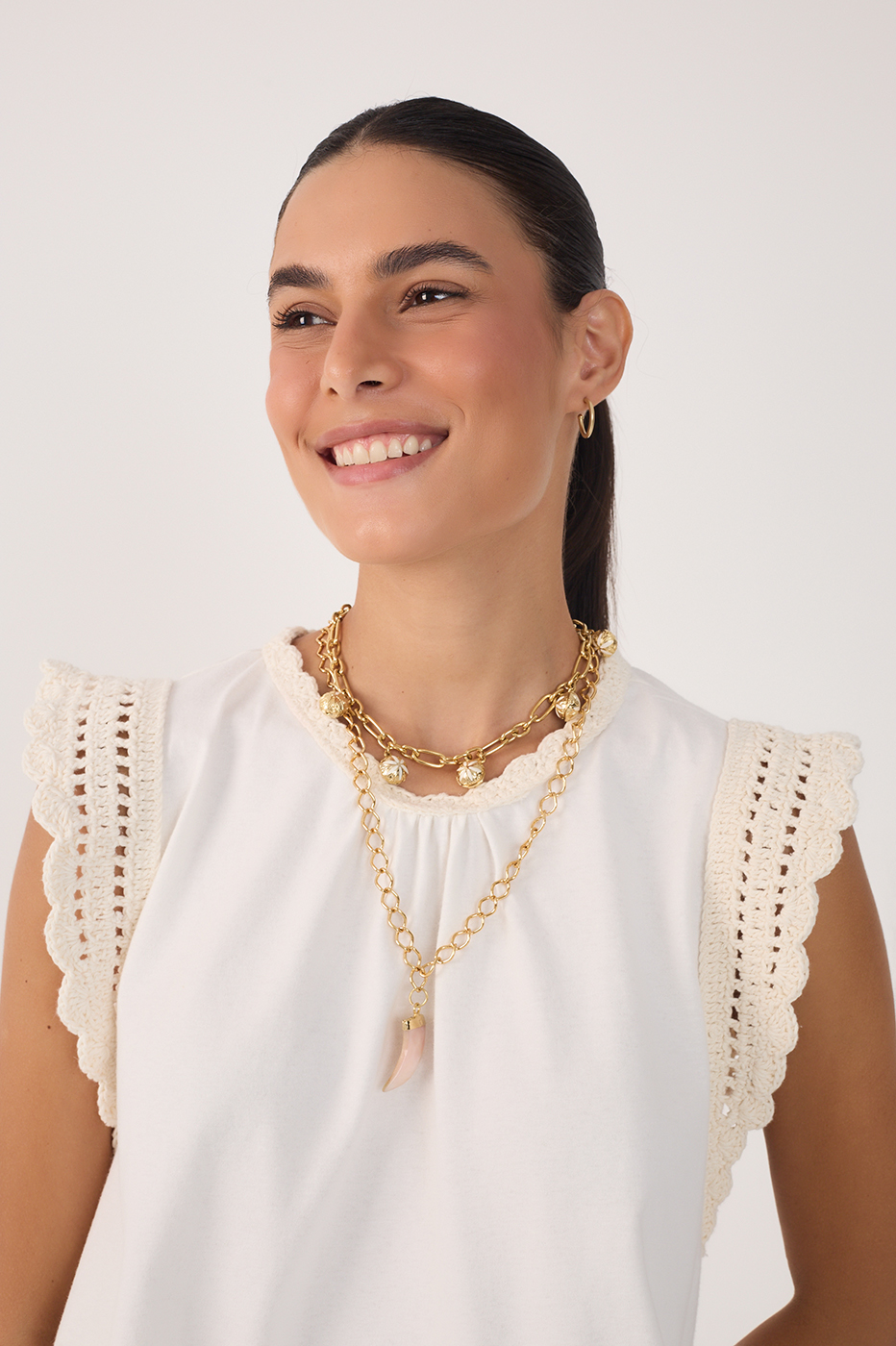 CROCHET DET SLEEVELESS TOP