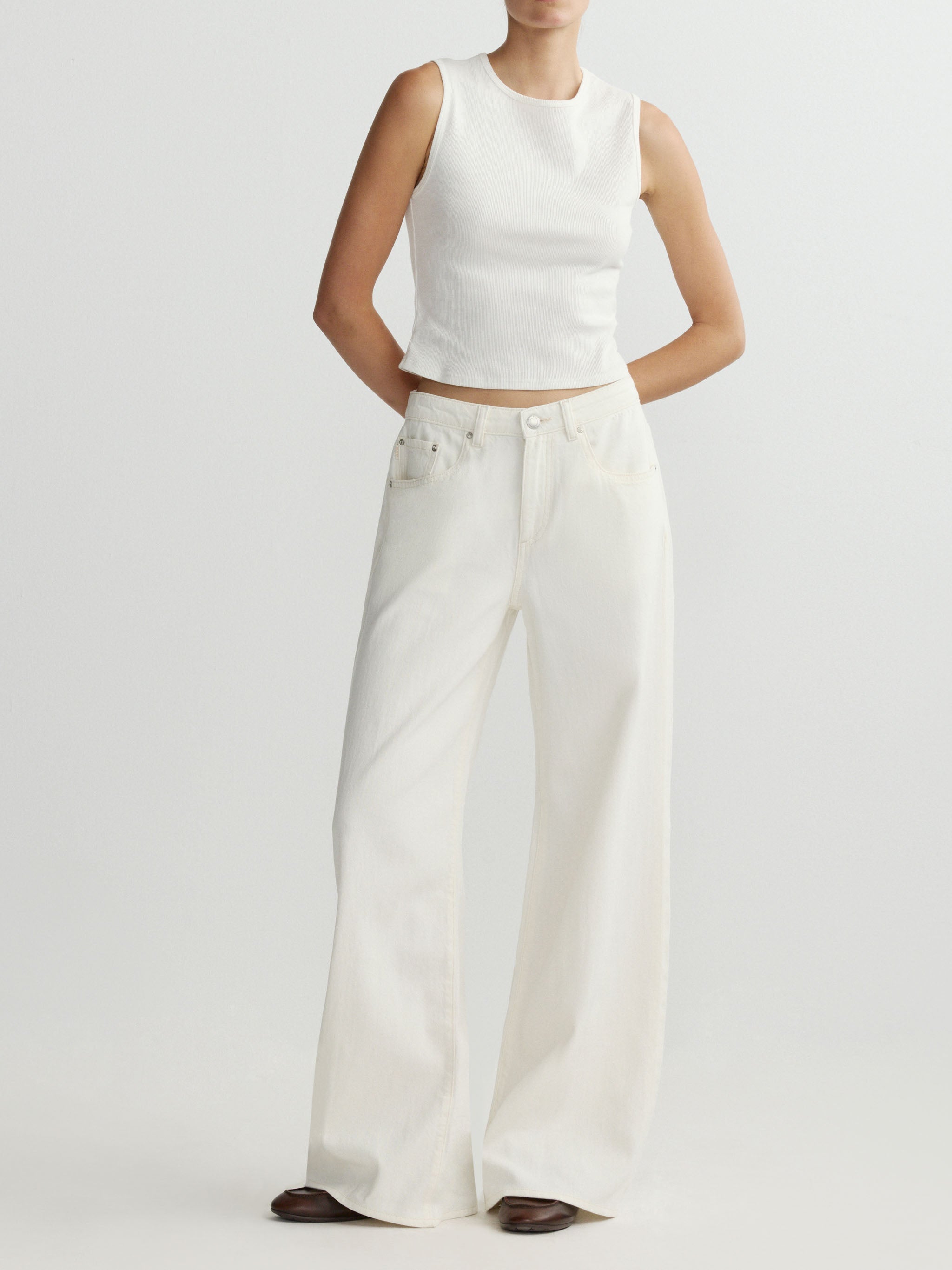 ALEX BAGGY WIDE LEG EGGSHELL AURA