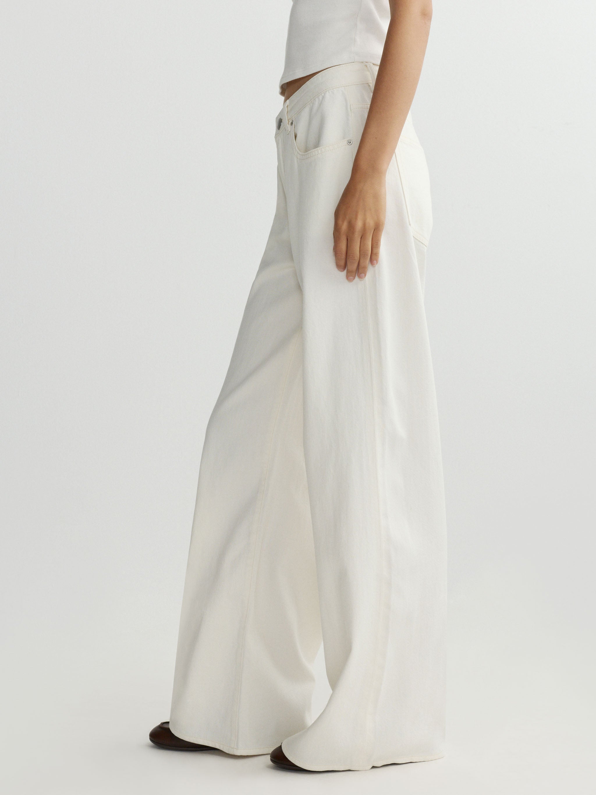 ALEX BAGGY WIDE LEG EGGSHELL AURA