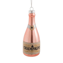 PINK CHAMPAGNE BOTTLE ORNAMENT