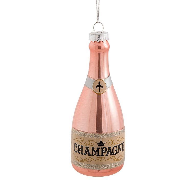 PINK CHAMPAGNE BOTTLE ORNAMENT