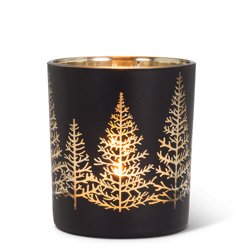 LARGE ALL OVER TREE TEALIGHT BLK 4"