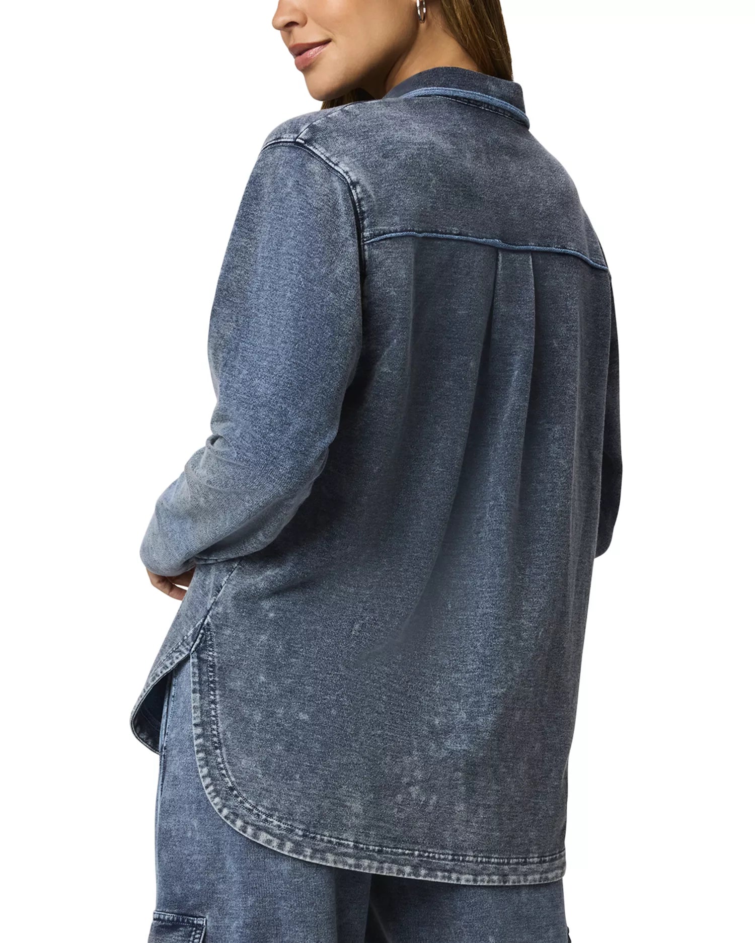 GWEN INDIGO TERRY BUTTON DOWN