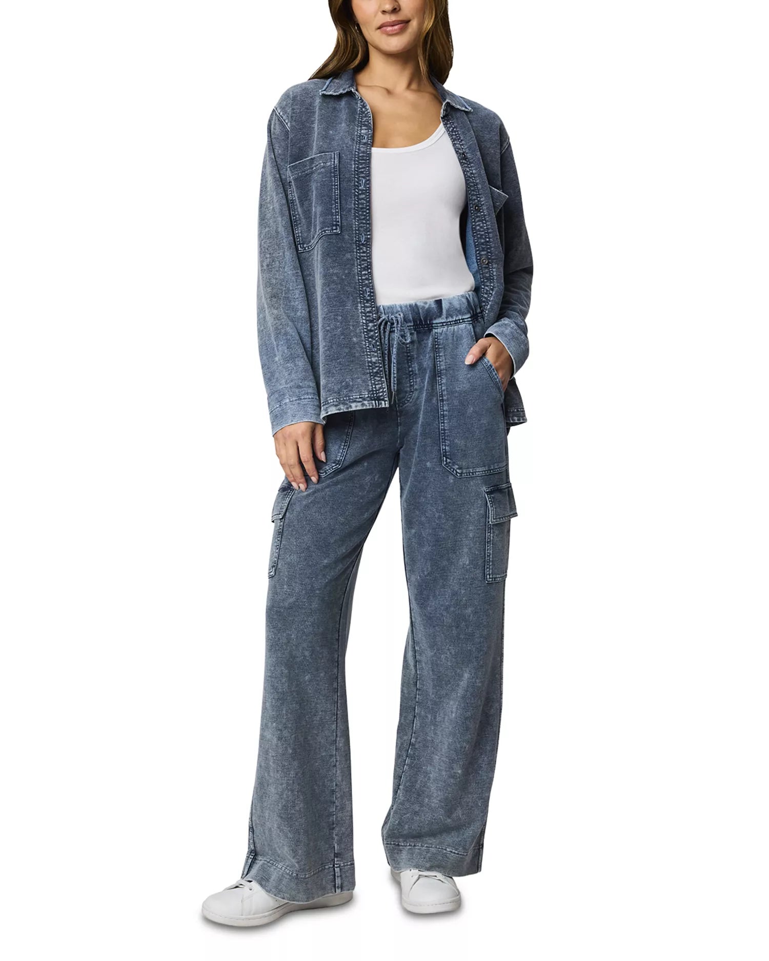 GWEN INDIGO TERRY BUTTON DOWN