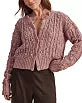Splendid Hartford dusty rose pink textured bobble knit cardigan with button front