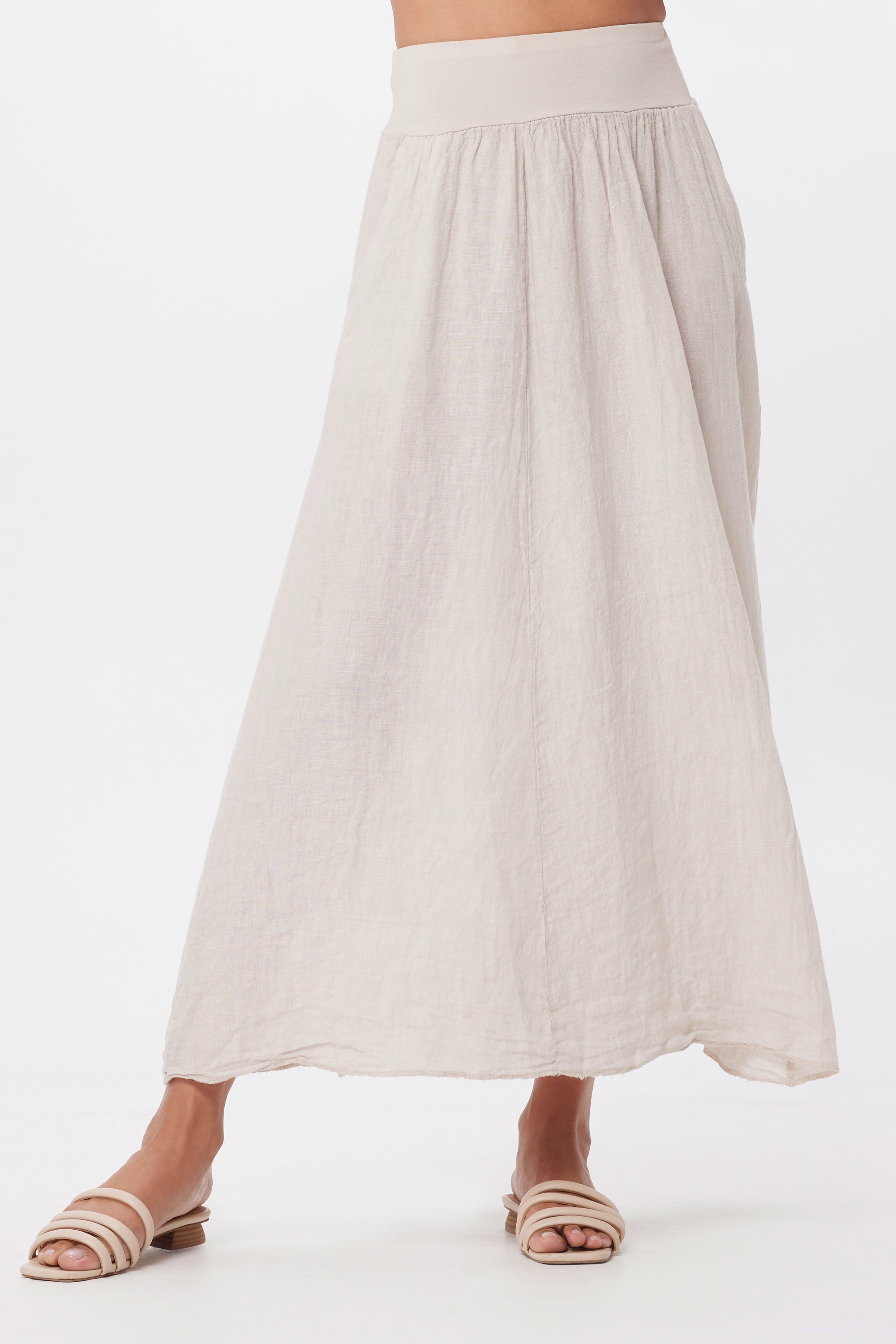 LILI LINEN MAXI SKIRT WITH SIDE POCKETS